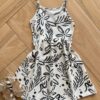 Vestido Infantil Feminino Curto Rodado Alça Fina Estampado Off White Fernanda Ramos Kids