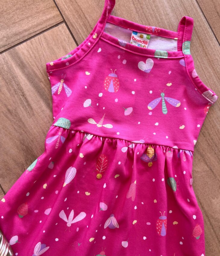 fernandaramoskids com br Vestido Infantil Feminino Curto Rodado Alça Fina Estampado Pink1