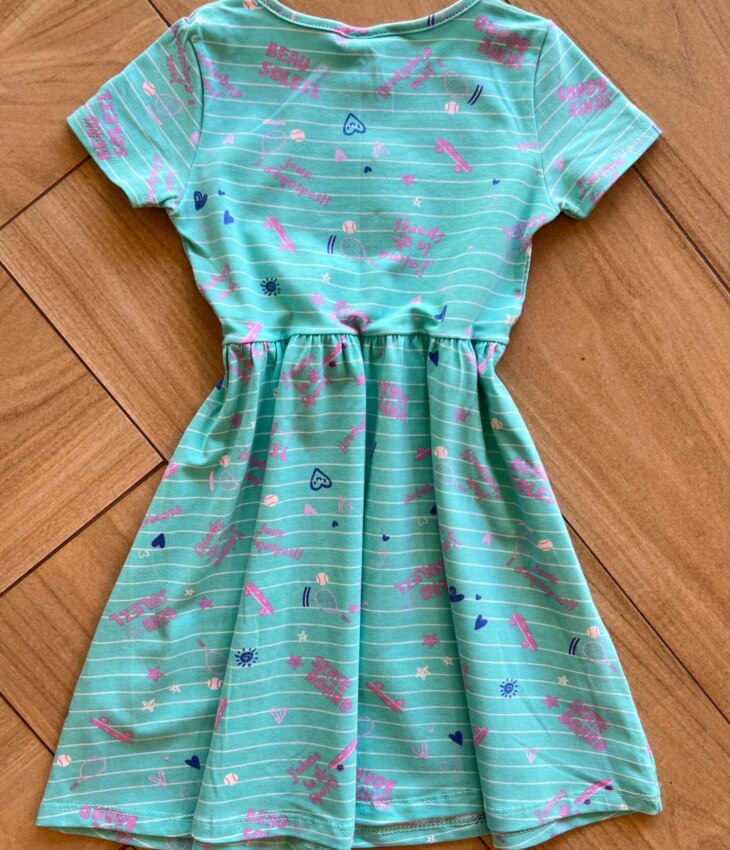 fernandaramoskids com br Vestido Infantil Feminino Curto Rodado Beau Solei Verde Água2
