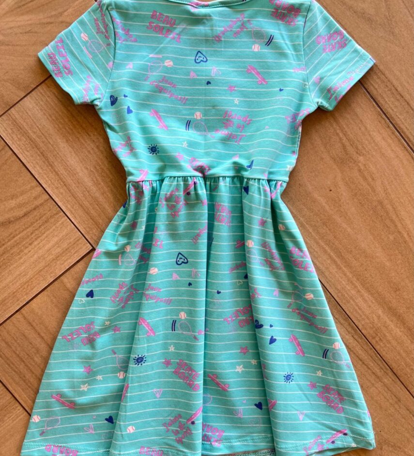 fernandaramoskids com br Vestido Infantil Feminino Curto Rodado Beau Solei Verde Água2