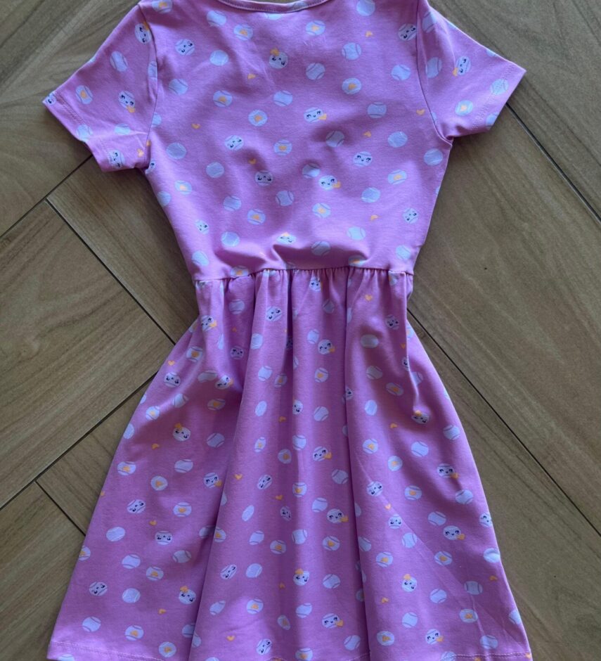 fernandaramoskids com br Vestido Infantil Feminino Curto Rodado Bola de Tênis Lilás2