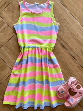 Vestido Infantil Feminino Curto Rodado Colorido Fernando Ramos Kids