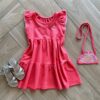 Vestido Infantil Feminino Curto Rodado com Bolsinha Bordada Fernanda Ramos Kids