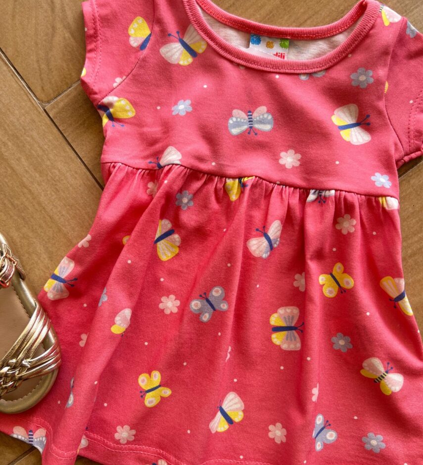 fernandaramoskids com br Vestido Infantil Feminino Curto Rodado com Borboletas Rosa1