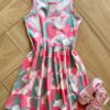 Vestido Infantil Feminino Curto Rodado com Desenhos Assimétricos Fernanda Ramos Kids