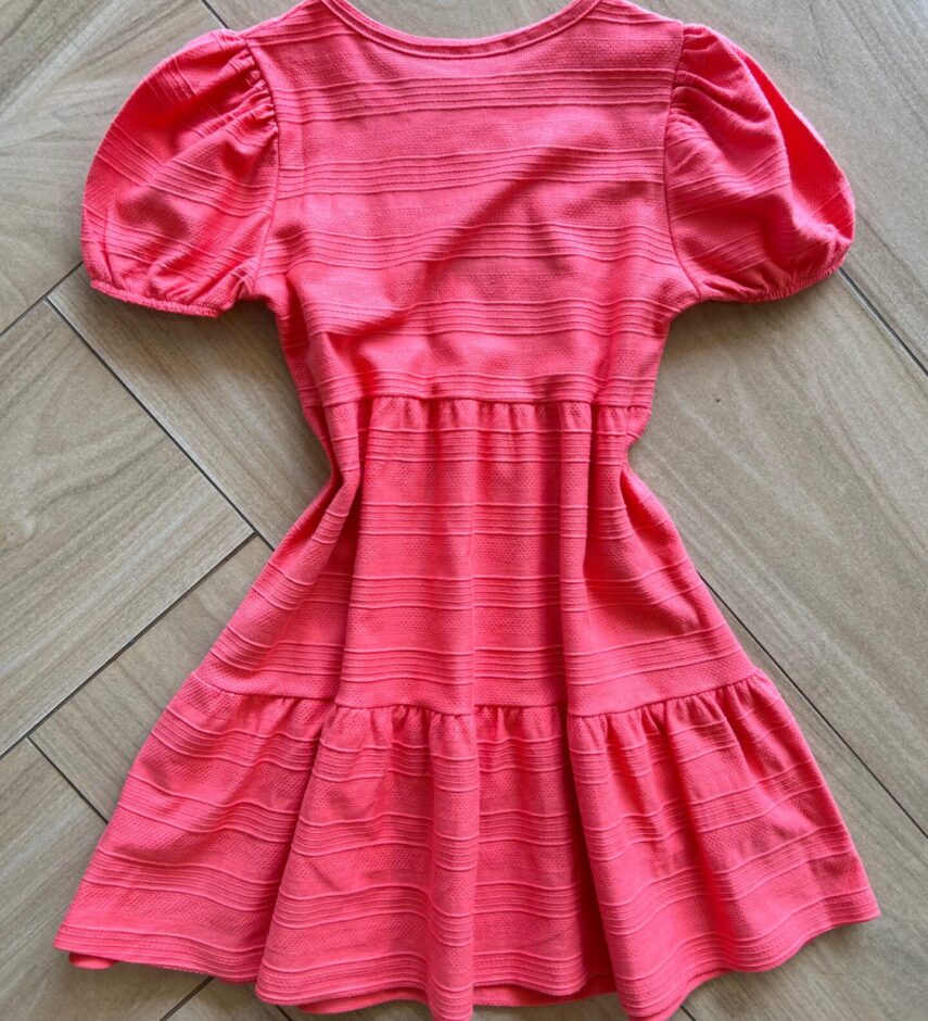 fernandaramoskids com br Vestido Infantil Feminino Curto Rodado com Detalhe no Tecido2