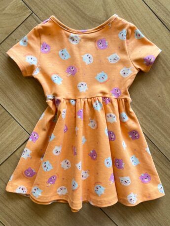 Vestido Infantil Feminino Curto Rodado de Bichinhos Laranja Fernanda Ramos Kids