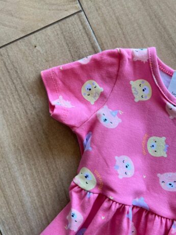 fernandaramoskids com br Vestido Infantil Feminino Curto Rodado de Bichinhos Rosa1