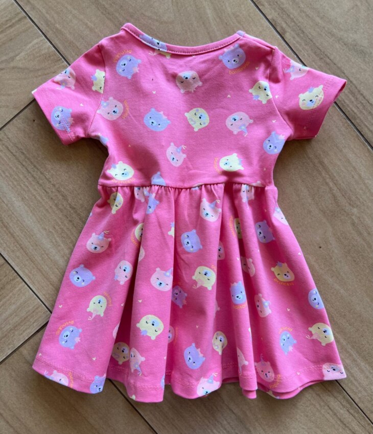 fernandaramoskids com br Vestido Infantil Feminino Curto Rodado de Bichinhos Rosa2