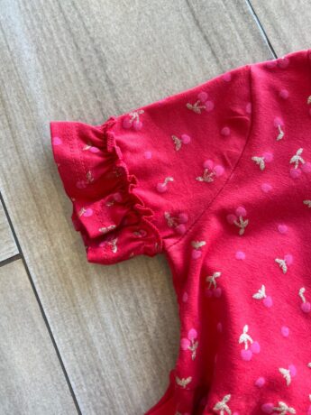 fernandaramoskids com br Vestido Infantil Feminino Curto Rodado Detalhe na Manga Vermelho1