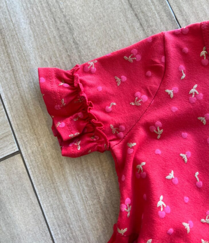 fernandaramoskids com br Vestido Infantil Feminino Curto Rodado Detalhe na Manga Vermelho1