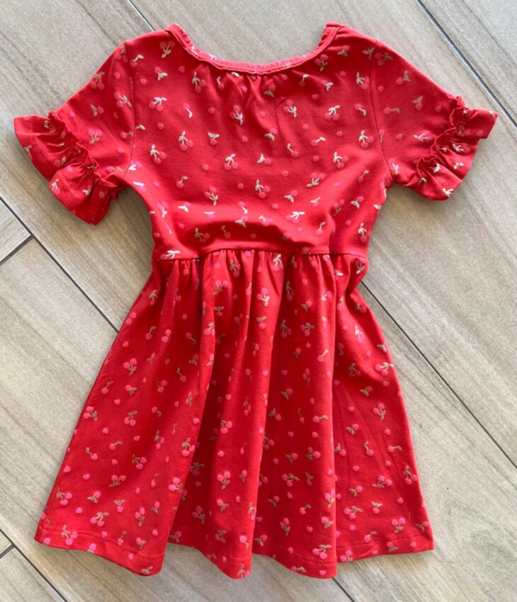 fernandaramoskids com br Vestido Infantil Feminino Curto Rodado Detalhe na Manga Vermelho2