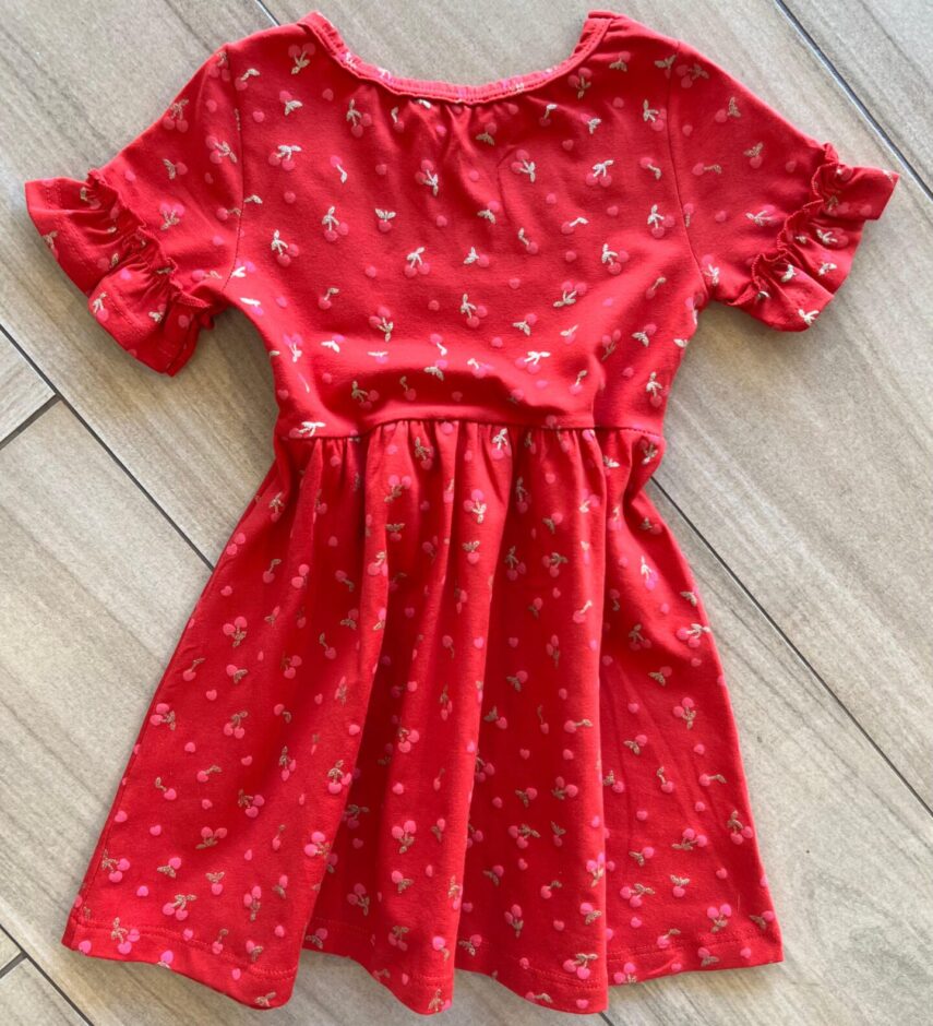 fernandaramoskids com br Vestido Infantil Feminino Curto Rodado Detalhe na Manga Vermelho2