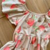 fernandaramoskids com br Vestido Infantil Feminino Curto Rodado Estampa Caju1