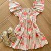 Vestido Infantil Feminino Curto Rodado Estampa Caju Fernanda Ramos Kids