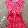 Vestido Infantil Feminino Curto Rodado Estampa Corações Vermelho Fernanda Ramos Kids