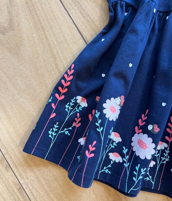 fernandaramoskids com br Vestido Infantil Feminino Curto Rodado Manga Curta Azul 1