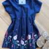 Vestido Infantil Feminino Curto Rodado Manga Curta Azul Fernanda Ramos Kids