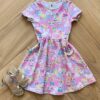 Vestido Infantil Feminino Curto Rodado Manga Curta Cachorrinho Fernanda Ramos Kids