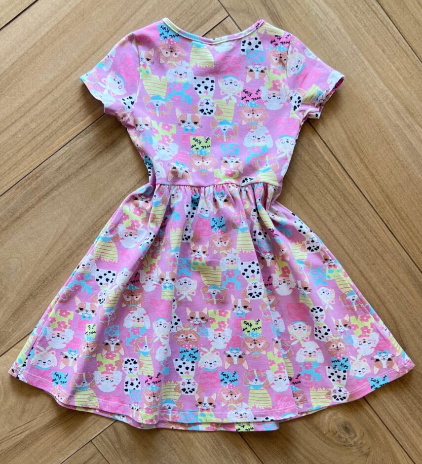 Vestido Infantil Feminino Curto Rodado Manga Curta Cachorrinho Fernanda Ramos Kids