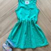 Vestido Infantil Feminino Curto Rodado Verde Bandeira Fernanda Ramos Kids