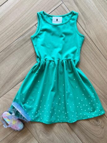 Vestido Infantil Feminino Curto Rodado Verde Bandeira Fernanda Ramos Kids
