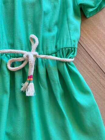 fernandaramoskids com br Vestido Infantil Feminino Curto Verde com Cordão 1