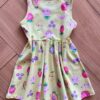 Vestido Infantil Feminino Curto Xadrez com Frutinhas Verde Lima Fernanda Ramos Kids