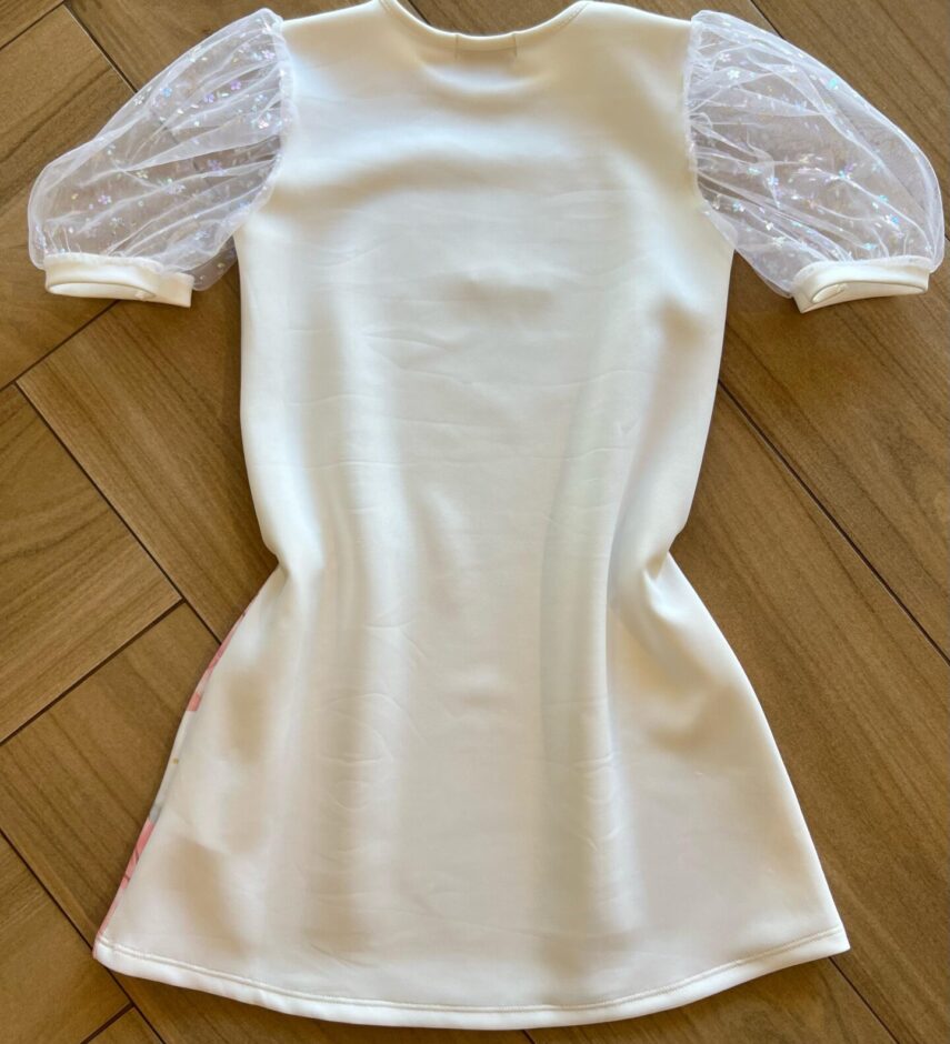 fernandaramoskids com br Vestido Infantil Feminino em Fly Tech Estampado Off White2