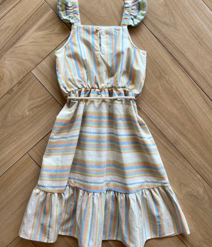fernandaramoskids com br Vestido Infantil Feminino em Linho Listrado3
