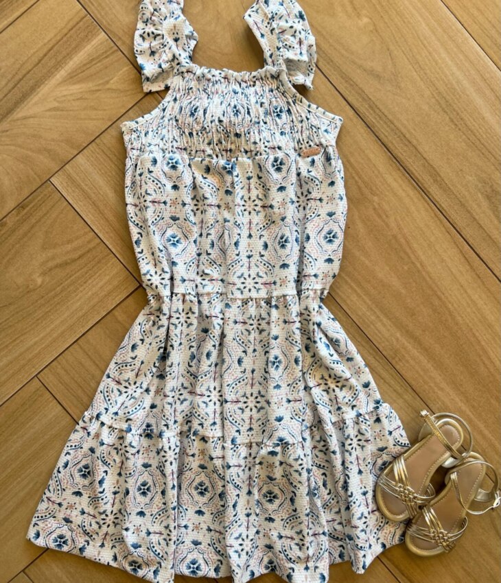 Vestido Infantil Feminino Estampado Detalhe em Brilho Fernanda Ramos Kids