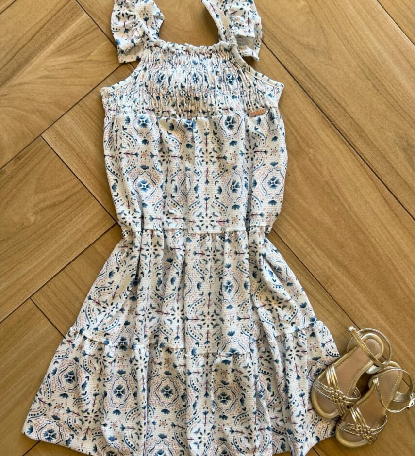 Vestido Infantil Feminino Estampado Detalhe em Brilho Fernanda Ramos Kids