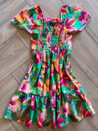 fernandaramoskids com br Vestido Infantil Feminino Estampado Fundo Verde 1