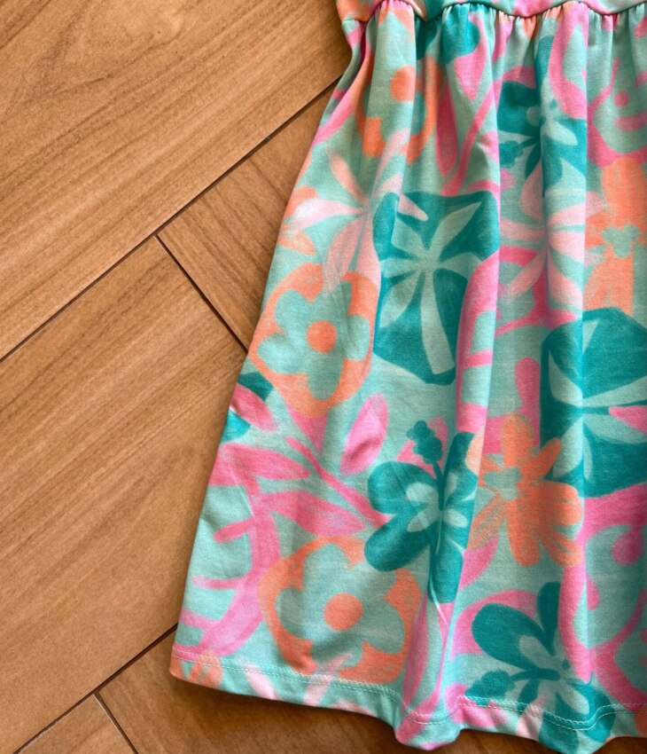 fernandaramoskids com br Vestido Infantil Feminino Estampado Fundo Verde Água 1