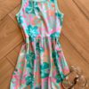 Vestido Infantil Feminino Estampado Fundo Verde Água Fernanda Ramos Kids