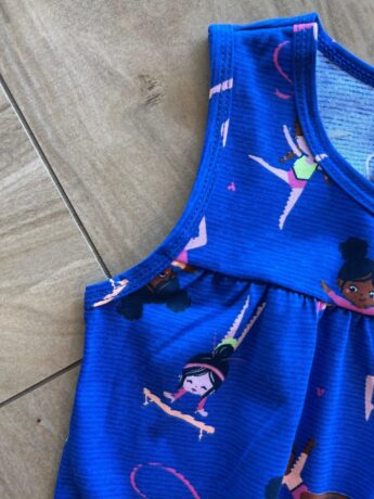 fernandaramoskids com br Vestido Infantil Feminino Evase Estampado Bailarinas Azul1