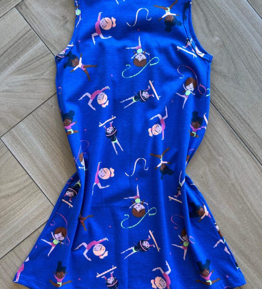 fernandaramoskids com br Vestido Infantil Feminino Evase Estampado Bailarinas Azul2