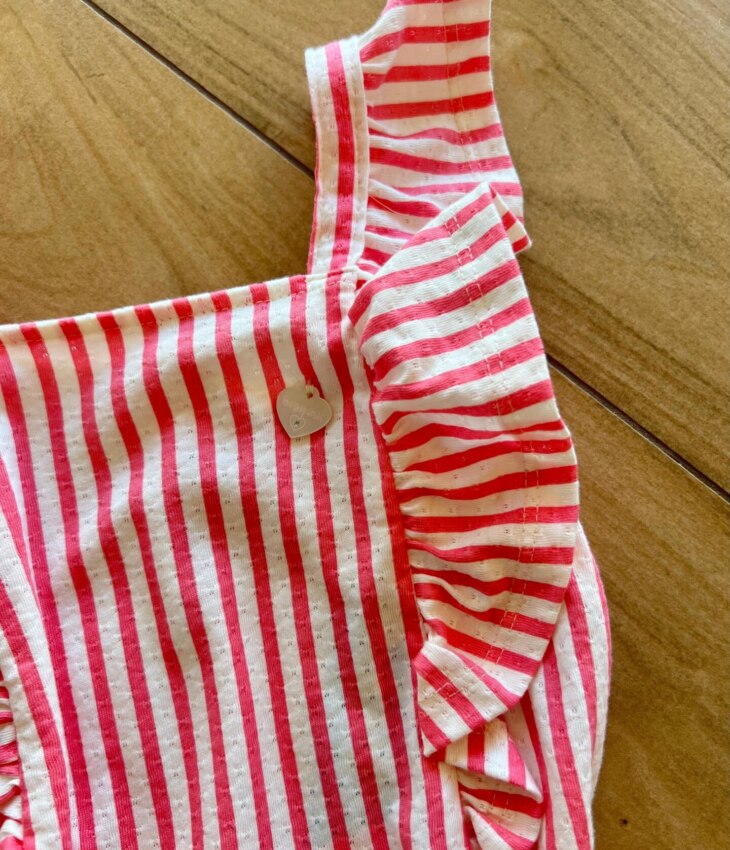 fernandaramoskids com br Vestido Infantil Feminino Listrado Rosa e Branco 1