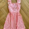 fernandaramoskids com br Vestido Infantil Feminino Listrado Rosa e Branco 2