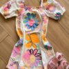 Vestido Infantil Feminino Manga Curta Bem Me Quer Marfim Fernanda Ramos Kids