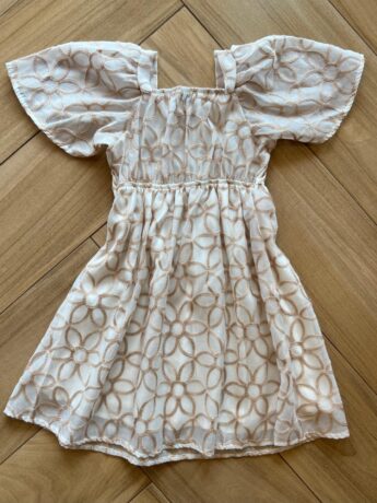 Vestido Infantil Feminino Manga Curta Bordado Areia Fernanda Ramos Kids