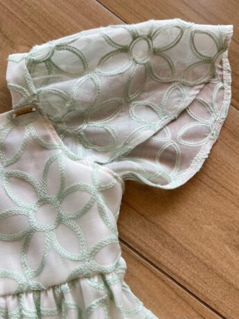 fernandaramoskids com br Vestido Infantil Feminino Manga Curta Bordado Verde1