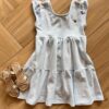 Vestido Infantil Feminino Manga Curta com Amarração Azul Bebê Fernanda Ramos Kids