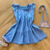 Vestido Infantil Feminino Manga Curta com Bolsinha Arco Íris Fernanda Ramos Kids