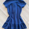 Vestido Infantil Feminino Manga Curta com Gola Estampado Azul Fernanda Ramos Kids