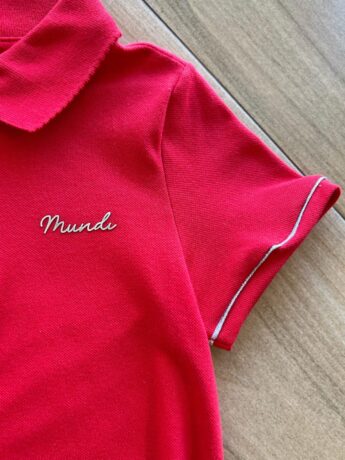 fernandaramoskids com br Vestido Infantil Feminino Manga Curta com Gola Vermelho1