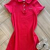 Vestido Infantil Feminino Manga Curta com Gola Vermelho Fernanda Ramos Kids