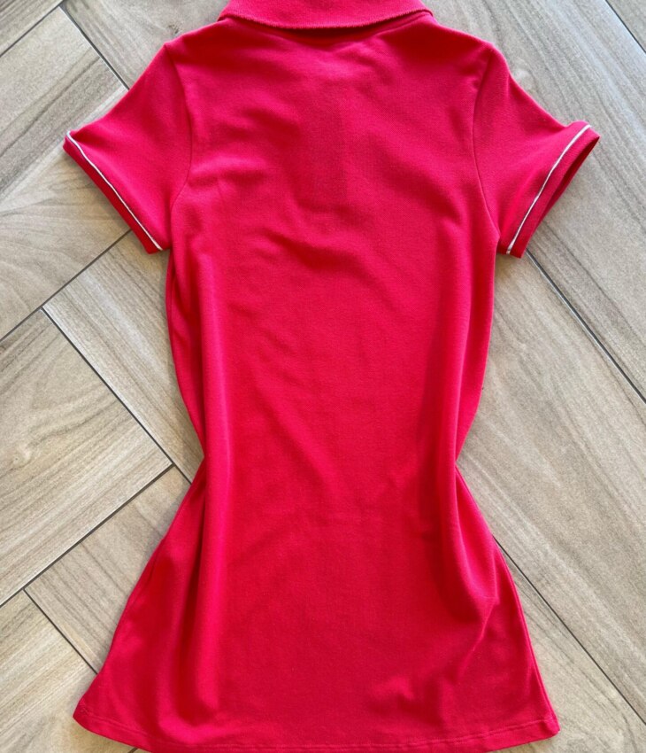 fernandaramoskids com br Vestido Infantil Feminino Manga Curta com Gola Vermelho2
