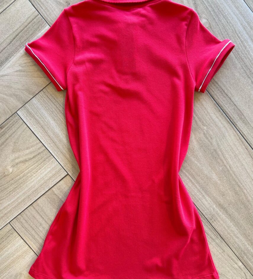 fernandaramoskids com br Vestido Infantil Feminino Manga Curta com Gola Vermelho2