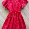 Vestido Infantil Feminino Manga Curta Estampa Estrelinhas Vermelho Fernanda Ramos Kids